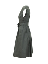 WOOLRICH - Abito Corto in Popeline con Cintura - Verde | Lidia Shopping | Official Website
