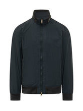 WOOLRICH - Bomber con Collo Alto e Zip - Blu - LIDIASHOPPING® - Official Website