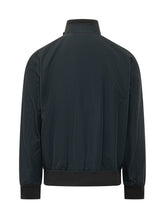 WOOLRICH - Bomber con Collo Alto e Zip - Blu - LIDIASHOPPING® - Official Website