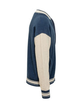 LANEUS - Knitted Bomber with Buttons - Blue - LIDIASHOPPING® - Official Website