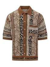 LANEUS - Camicia in Maglia Jacquard - Marrone - LIDIASHOPPING® - Official Website