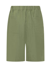LANEUS - Knee Length Shorts with Elastic Waistband - Green - LIDIASHOPPING® - Official Website