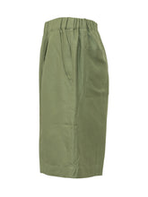 LANEUS - Knee Length Shorts with Elastic Waistband - Green - LIDIASHOPPING® - Official Website