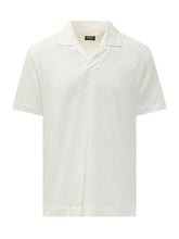 ZEGNA - Polo in Maglia con Collo Aperto - Bianco - LIDIASHOPPING® - Official Website