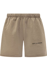 GALLERY DEPT - Bermuda con Logo - Beige - LIDIASHOPPING® - Official Website