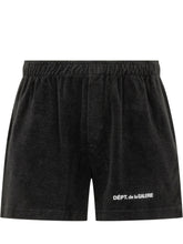 GALLERY DEPT - Shorts in Spugna con Logo - Nero - LIDIASHOPPING® - Official Website