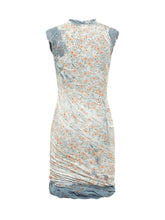 DIESEL - Short Draped Dress with Floral Print - Blue - LIDIASHOPPING® - Official Website