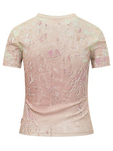 DIESEL - Bril T-Shirt with Floral Print and Logo - Pink - LIDIASHOPPING® - Official Website