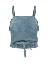 DIESEL - Sayra Denim Top with Belt - Blue - LIDIASHOPPING® - Official Website