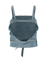 DIESEL - Sayra Denim Top with Belt - Blue - LIDIASHOPPING® - Official Website