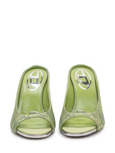 DIESEL - Open Toe High Heel Mules - Green - LIDIASHOPPING® - Official Website