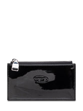 DIESEL - Glossy zip card holder - Black - LIDIASHOPPING® - Official Website
