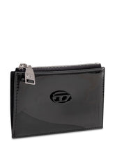DIESEL - Glossy zip card holder - Black - LIDIASHOPPING® - Official Website