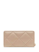 TORY BURCH - Quilted Zip Continental Wallet - Beige - LIDIASHOPPING® - Official Website