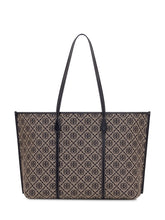 TORY BURCH - Perry Monogram Tote with Double Handles - Black - LIDIASHOPPING® - Official Website