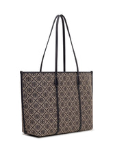 TORY BURCH - Perry Monogram Tote with Double Handles - Black - LIDIASHOPPING® - Official Website