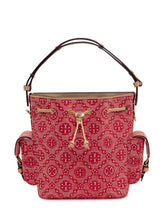 TORY BURCH - Bucket Bag with Monogram Pattern and Side Pockets - Pink - LIDIASHOPPING® - Official Website