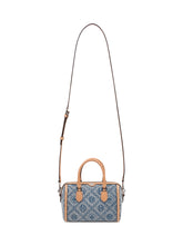 TORY BURCH - Denim Monogram Barrel Bag - Blue | Lidia Shopping ® | Official Website