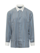 TOM FORD - Striped Shirt with Classic Collar - Blue - LIDIASHOPPING® - Official Website