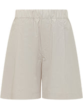 A PAPER KID - Popeline Shorts with Elasticated Waist - Beige - LIDIASHOPPING® - Official Website