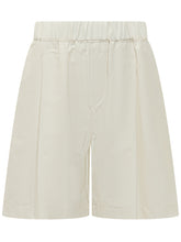 A PAPER KID - Fresh Wool Bermuda with Elasticated Waist - Beige - LIDIASHOPPING® - Official Website
