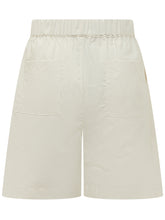 A PAPER KID - Fresh Wool Bermuda with Elasticated Waist - Beige - LIDIASHOPPING® - Official Website