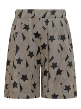 A PAPER KID - Bermuda con Stampa Grafica e Vita Elasticizzata - Nero - LIDIASHOPPING® - Official Website