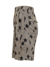 A PAPER KID - Bermuda con Stampa Grafica e Vita Elasticizzata - Nero - LIDIASHOPPING® - Official Website