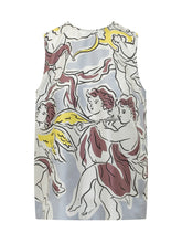 TORY BURCH - Top Stampato Asimmetrico - Bianco - LIDIASHOPPING® - Official Website