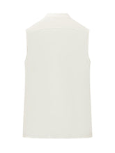 TORY BURCH - Sleeveless Top with Neck Tie Bow - White - LIDIASHOPPING® - Official Website