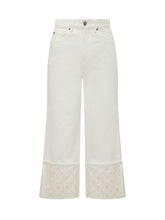TORY BURCH - Straight Leg Jeans with Pattern Insert - White - LIDIASHOPPING® - Official Website