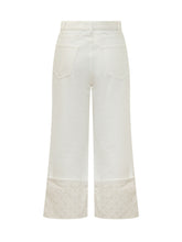TORY BURCH - Straight Leg Jeans with Pattern Insert - White - LIDIASHOPPING® - Official Website