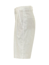 A PAPER KID - Bermuda con Pinces e Passanti in Vita - Bianco - LIDIASHOPPING® - Official Website