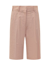 A PAPER KID - Bermuda with Pleats and Belt Loops - Pink - LIDIASHOPPING® - Official Website