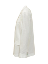 A PAPER KID - Linen Jacket with Lapels and Single Button - White - LIDIASHOPPING® - Official Website