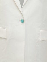 A PAPER KID - Linen Jacket with Lapels and Single Button - White - LIDIASHOPPING® - Official Website