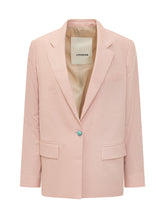 A PAPER KID - Giacca in Lino con Revers e Bottone Singolo - Rosa - LIDIASHOPPING® - Official Website