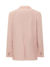A PAPER KID - Giacca in Lino con Revers e Bottone Singolo - Rosa - LIDIASHOPPING® - Official Website