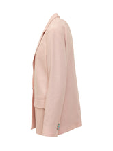 A PAPER KID - Giacca in Lino con Revers e Bottone Singolo - Rosa - LIDIASHOPPING® - Official Website