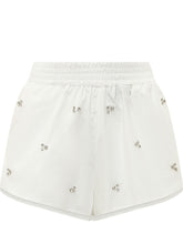 A PAPER KID - Shorts with Elasticated Waist and Appliques - White - LIDIASHOPPING® - Official Website