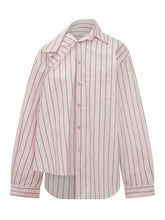 A PAPER KID - Striped Over Shirt with Pockets and Buttons - Pink - LIDIASHOPPING® - Official Website