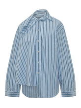 A PAPER KID - Striped Over Shirt with Pockets and Buttons - Blue - LIDIASHOPPING® - Official Website
