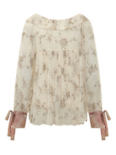 SEVENTY 19.70 - Floral Print Blouse with Ties - Beige - LIDIASHOPPING® - Official Website