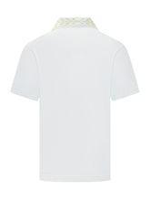 CASABLANCA - Polo con Colletto Ricamato Motivo Foglie - Bianco | Lidia Shopping | Official Website