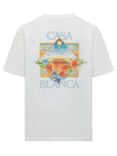 CASABLANCA - T-shirt Tennis Landscape con Stampa - Bianco | Lidia Shopping | Official Website
