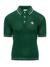 CASABLANCA - Polo Mini Crochet con Collo Mock - Verde | Lidia Shopping | Official Website