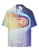 CASABLANCA - Camicia a Maniche Corte con Collo Cuban Stampa Grafica - Multicolore - LIDIASHOPPING® - Official Website