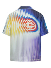 CASABLANCA - Camicia a Maniche Corte con Collo Cuban Stampa Grafica - Multicolore - LIDIASHOPPING® - Official Website
