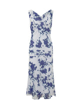 CALVIN KLEIN - Cowl Neck Printed Dress - Purple - LIDIASHOPPING® - Official Website