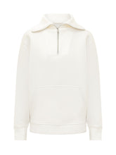 CALVIN KLEIN - Hooded Sweatshirt with Half Zip - White - LIDIASHOPPING® - Official Website